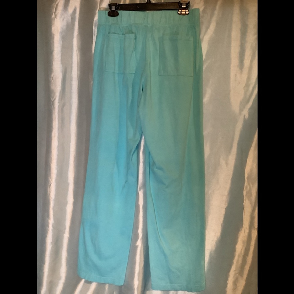 Wide leg 100% cotton pants, very comfy, Aqua blue, Fresh Produce, Medium, NWT - Picture 2 of 7